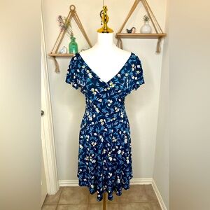 Kayleigh Blue Floral Dress Size L